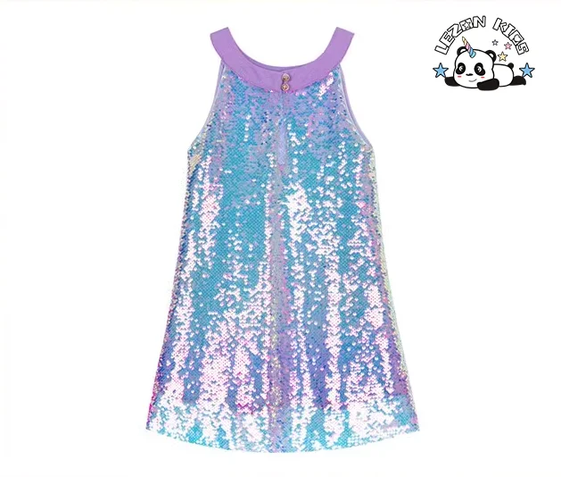 LEZONKIDS - Color Size Design Customization Summer Dress Daily Life Girls Dress Sequin Girls Dresses